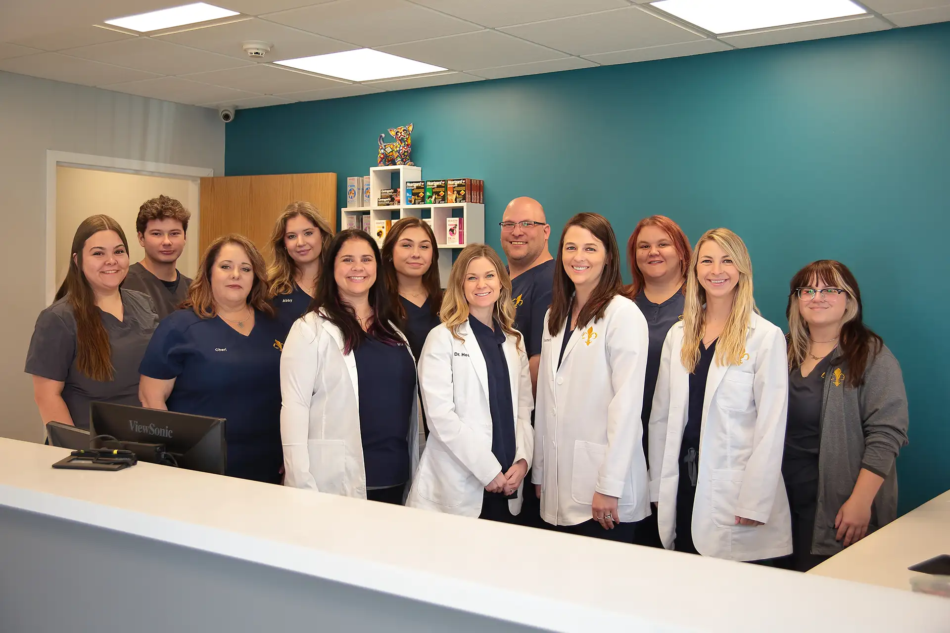 Group image of Clearview Veterinary Hospital staff and doctors.